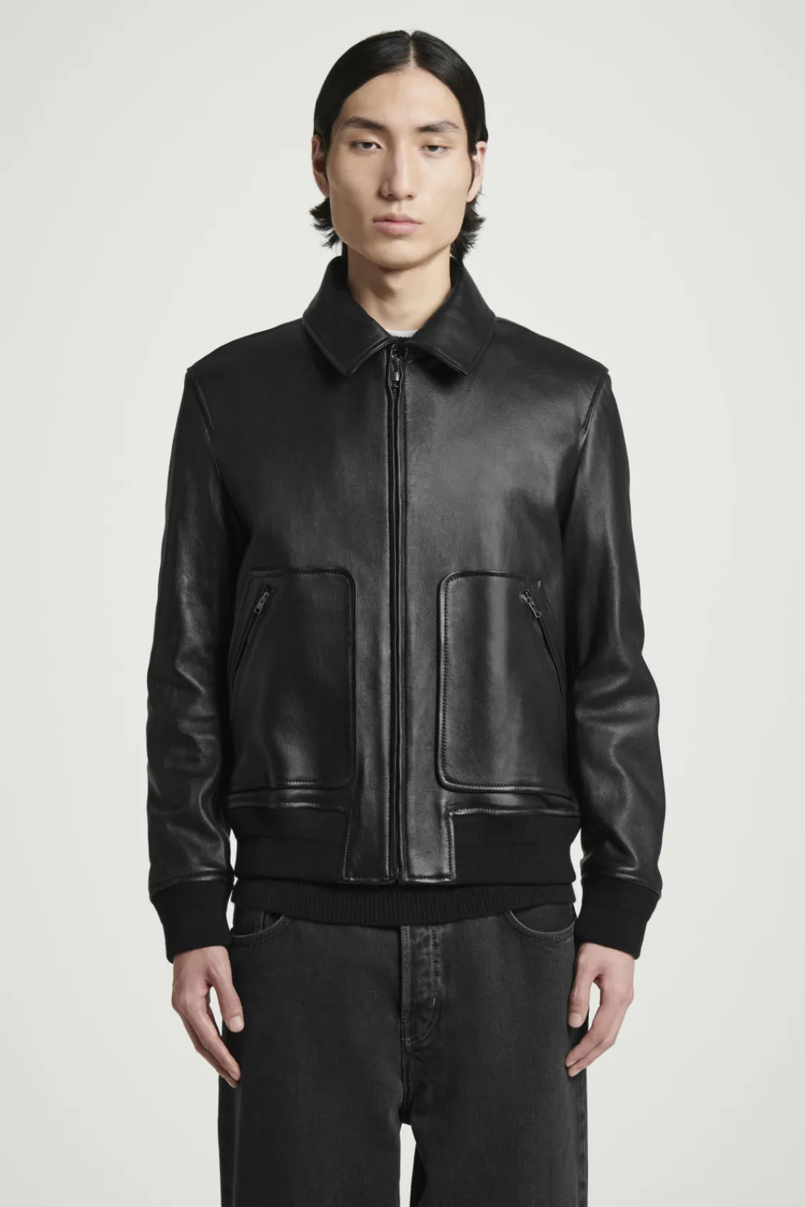 COS LEATHER BOMBER JACKET- Coats & Jackets