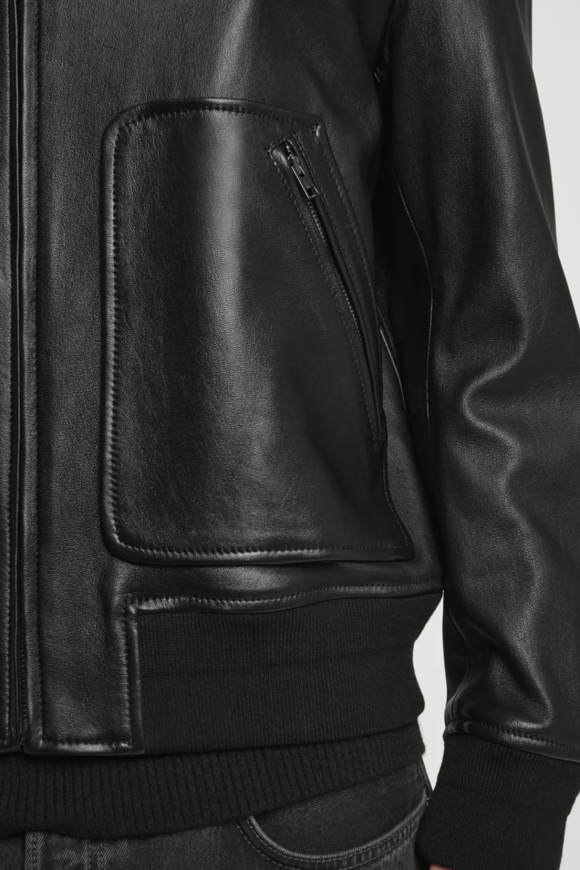 COS LEATHER BOMBER JACKET- Coats & Jackets
