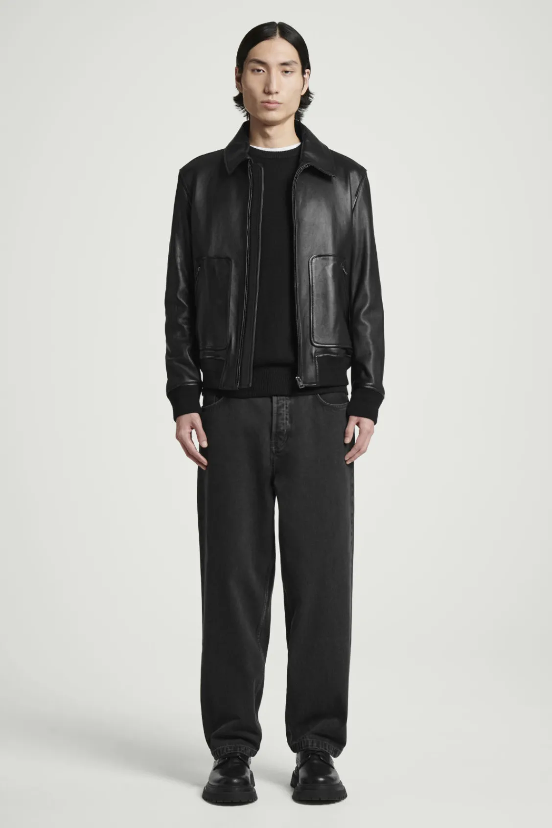 COS LEATHER BOMBER JACKET- Coats & Jackets
