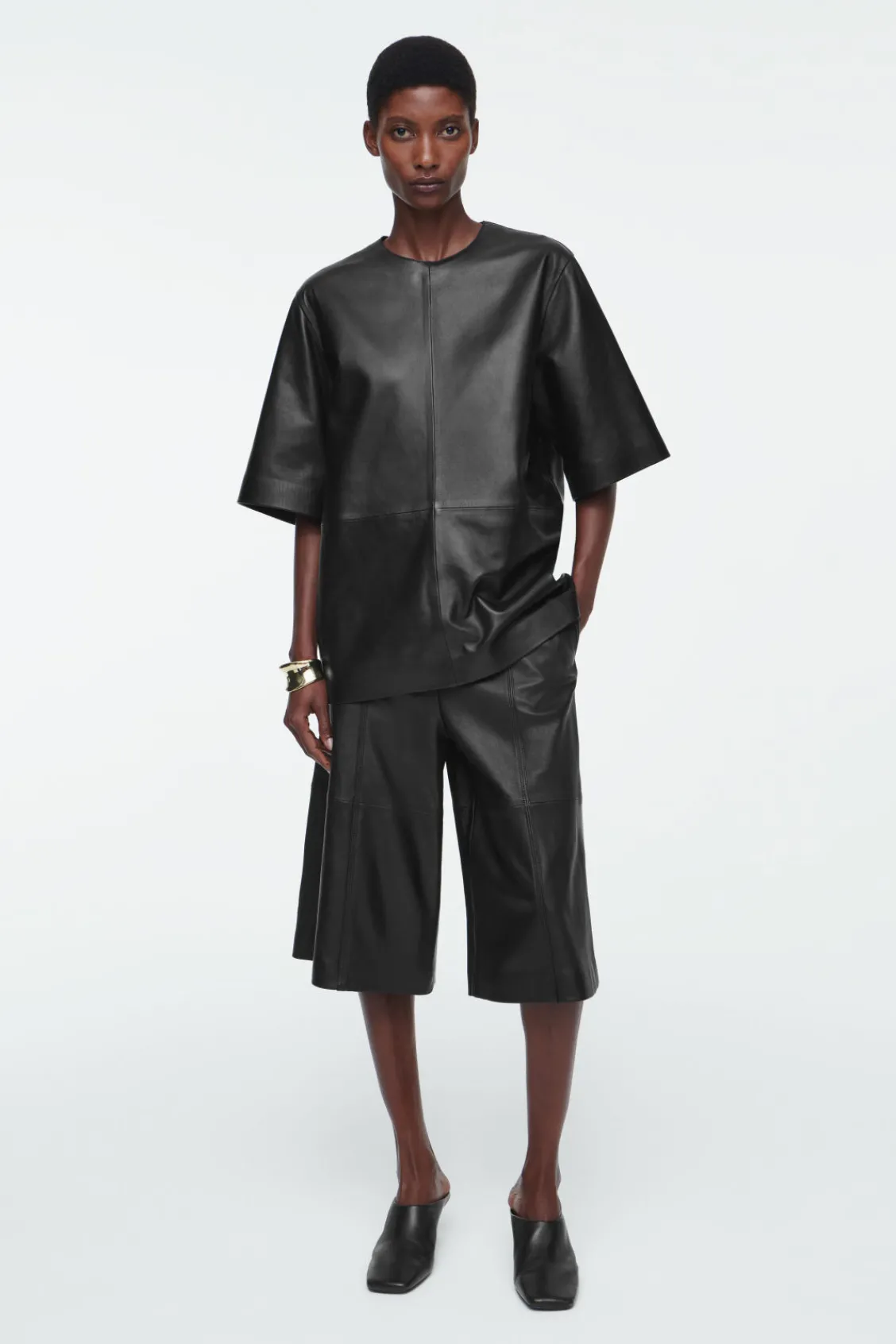 COS LEATHER CULOTTES-Women Pants