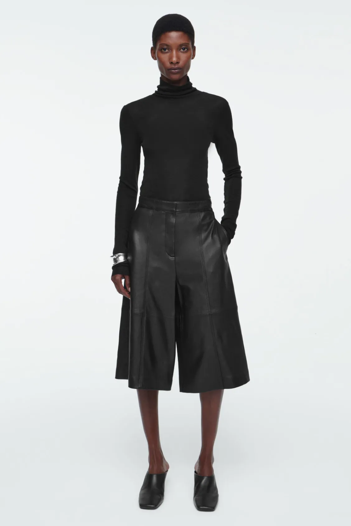 COS LEATHER CULOTTES-Women Pants