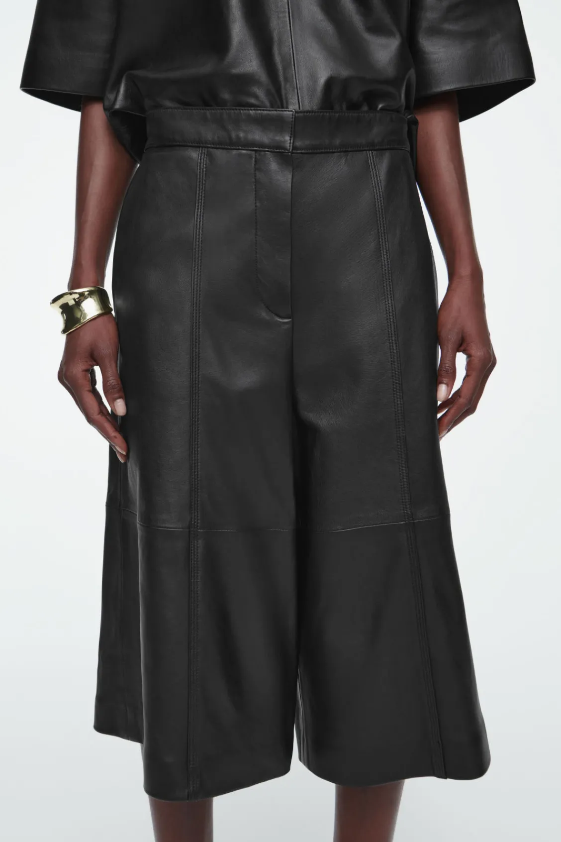 COS LEATHER CULOTTES-Women Pants