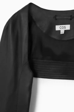 COS LEATHER RACER BOLERO-Women Capes & Hybrids | Tops