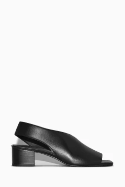 COS LEATHER SLINGBACK BLOCK-HEEL SANDALS-Women Shoes