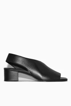 COS LEATHER SLINGBACK BLOCK-HEEL SANDALS-Women Shoes