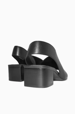 COS LEATHER SLINGBACK BLOCK-HEEL SANDALS-Women Shoes