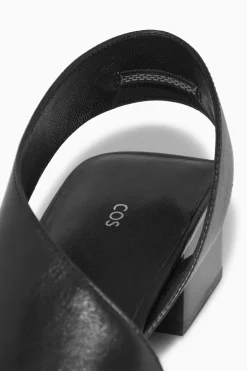 COS LEATHER SLINGBACK BLOCK-HEEL SANDALS-Women Shoes