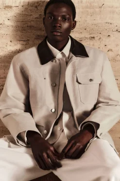 COS LEATHER-COLLAR FIELD JACKET- Coats & Jackets