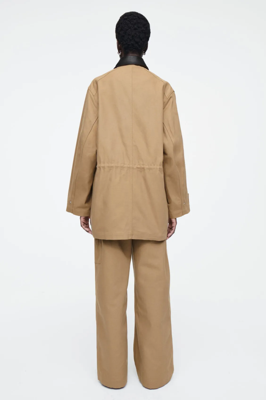 COS LEATHER-COLLAR FIELD JACKET-Women Coats & Jackets