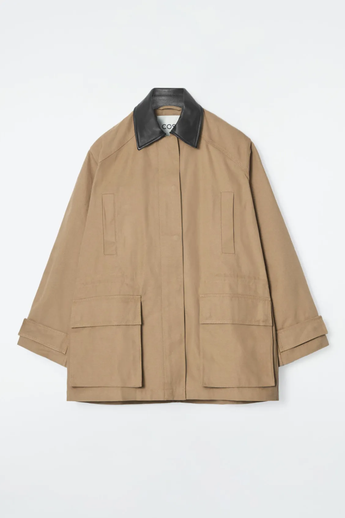 COS LEATHER-COLLAR FIELD JACKET-Women Coats & Jackets