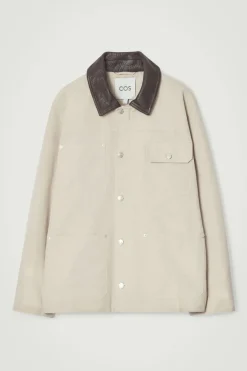 COS LEATHER-COLLAR FIELD JACKET- Coats & Jackets