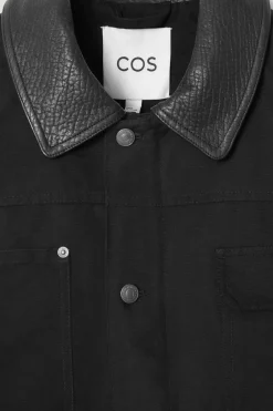 COS LEATHER-COLLAR FIELD JACKET- Coats & Jackets