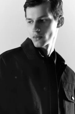 COS LEATHER-COLLAR FIELD JACKET- Coats & Jackets