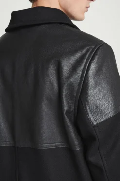 COS LEATHER-PANELED DONKEY JACKET- Coats & Jackets