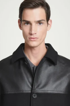 COS LEATHER-PANELED DONKEY JACKET- Coats & Jackets