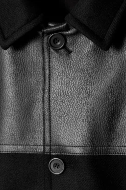 COS LEATHER-PANELED DONKEY JACKET- Coats & Jackets