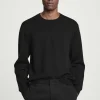 COS LEATHER-PANELLED MERINO WOOL JUMPER- Sweaters & Cardigans