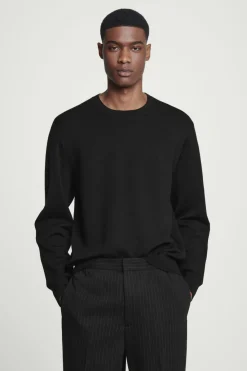 COS LEATHER-PANELLED MERINO WOOL JUMPER- Sweaters & Cardigans