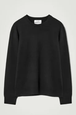 COS LEATHER-PANELLED MERINO WOOL JUMPER- Sweaters & Cardigans