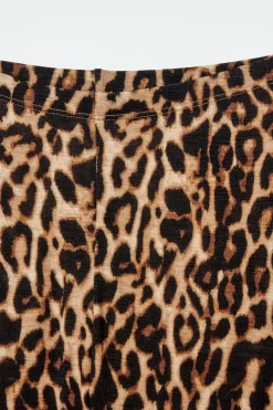 COS LEOPARD-PRINT MERINO WOOL LEGGINGS-Women Pants