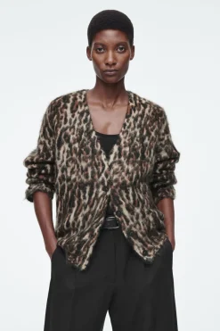 COS -PRINT MOHAIR-BLEND CARDIGAN-Women Sweaters & Cardigans