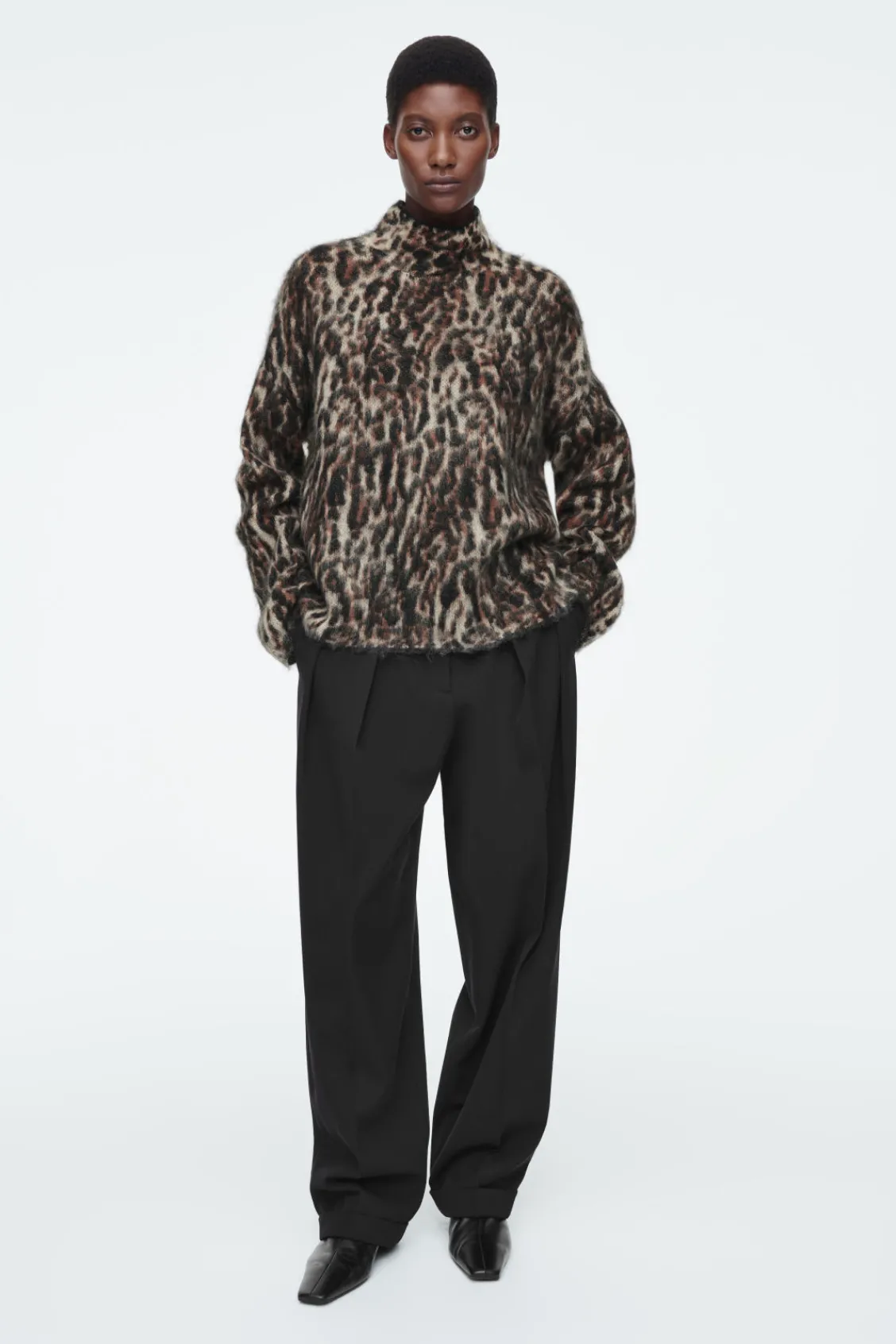 COS -PRINT MOHAIR-BLEND SWEATER-Women Sweaters & Cardigans