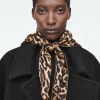 COS -PRINT SILK TRIANGLE SCARF-Women Hats & Scarves