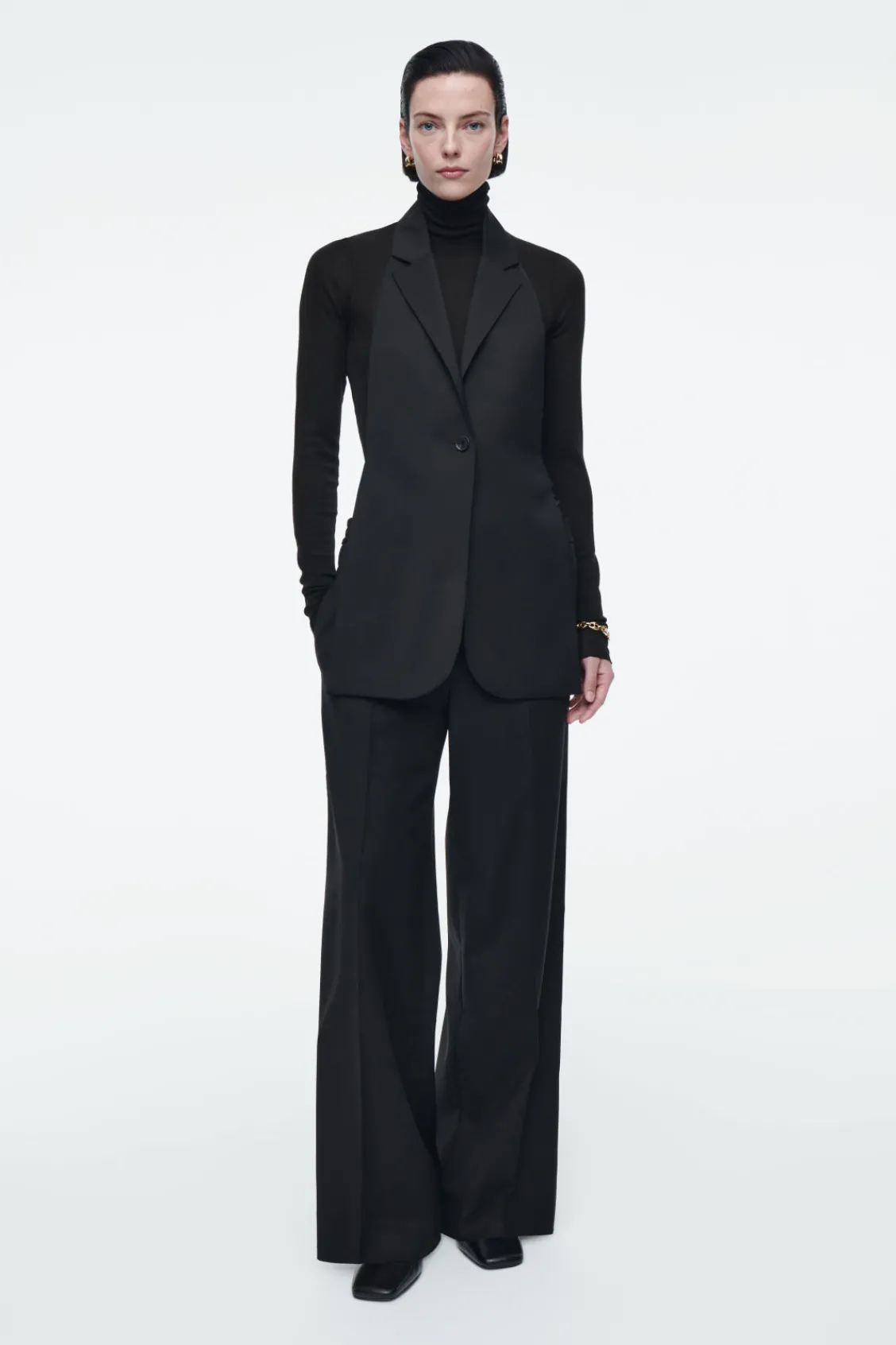 COS LONGLINE BACKLESS WOOL VEST-Women Capes & Hybrids | Tops