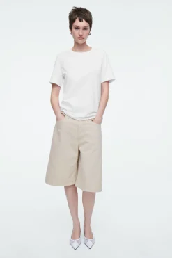 COS LONGLINE DENIM SHORTS-Women Pants