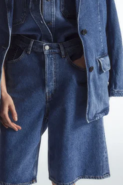 COS LONGLINE DENIM SHORTS-Women Pants