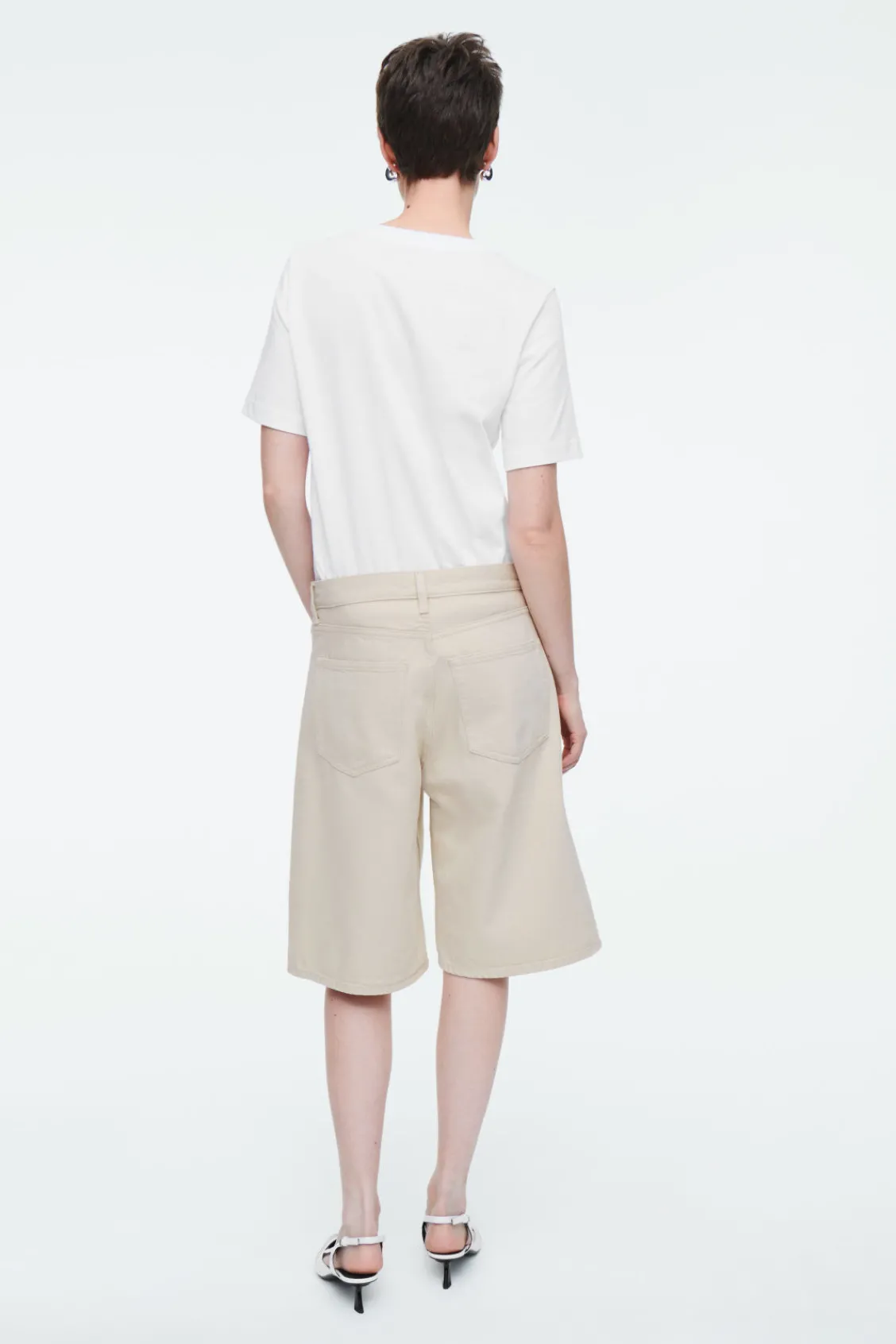 COS LONGLINE DENIM SHORTS-Women Pants