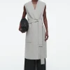 COS LONGLINE DOUBLE-FACED WOOL VEST-Women Coats & Jackets