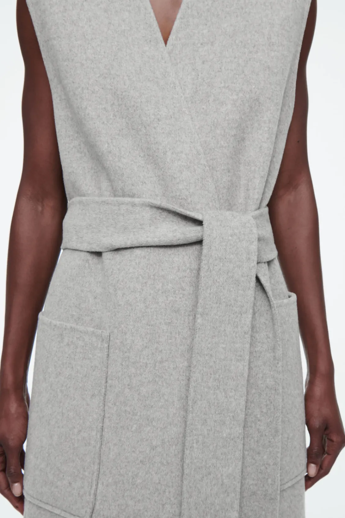 COS LONGLINE DOUBLE-FACED WOOL VEST-Women Coats & Jackets