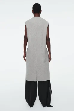 COS LONGLINE DOUBLE-FACED WOOL VEST-Women Coats & Jackets