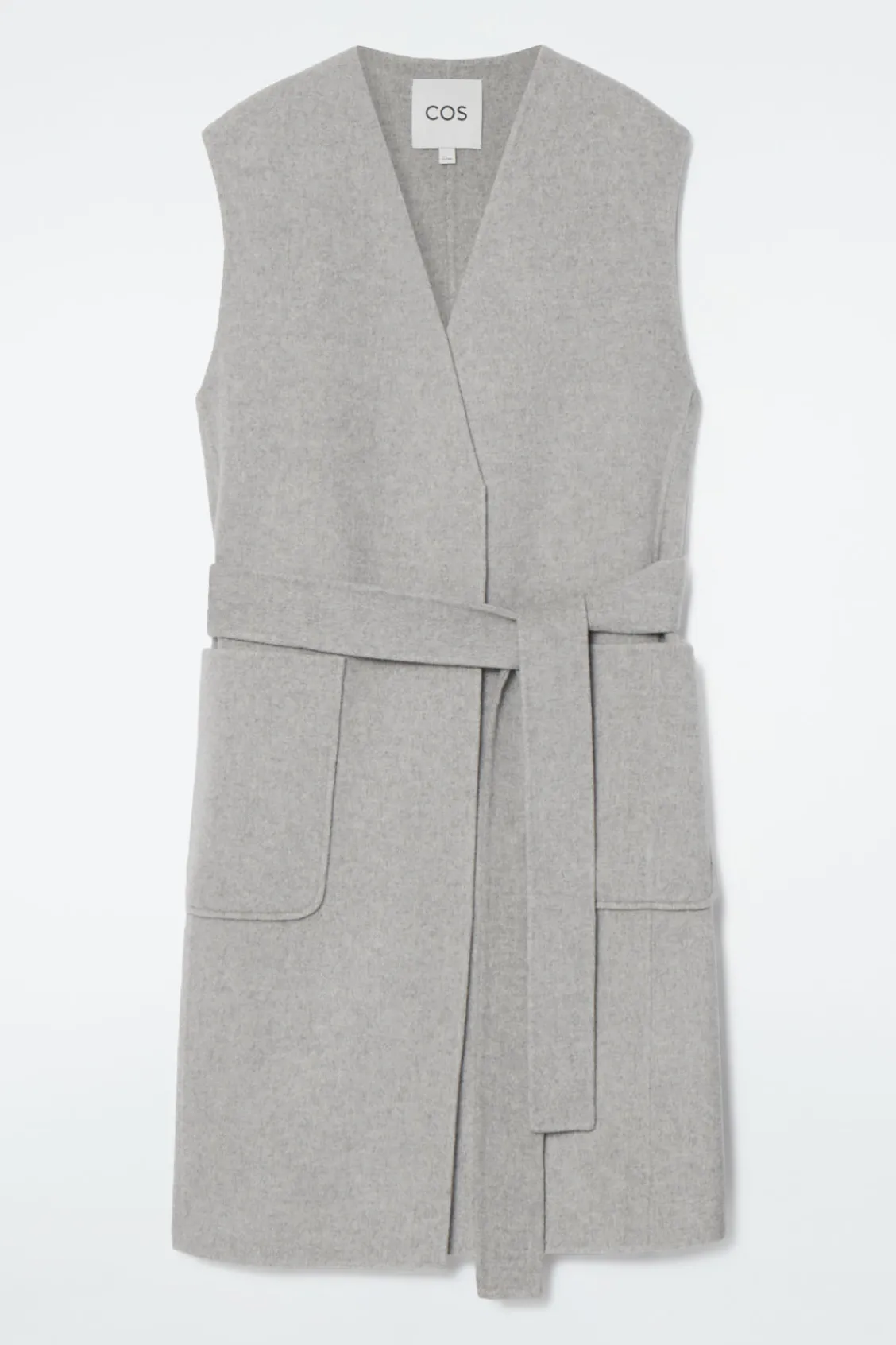 COS LONGLINE DOUBLE-FACED WOOL VEST-Women Coats & Jackets