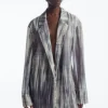 COS LONGLINE SINGLE-BREASTED BLAZER-Women Coats & Jackets