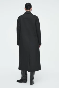 COS LONGLINE WOOL PEA COAT-Women Coats & Jackets