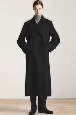 COS LONGLINE WOOL PEA COAT-Women Coats & Jackets