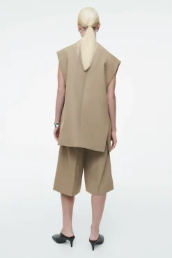 COS LONGLINE WOOL-BLEND TWILL SHORTS-Women Vests & Tailoring | Pants