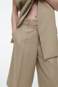 COS LONGLINE WOOL-BLEND TWILL SHORTS-Women Vests & Tailoring | Pants