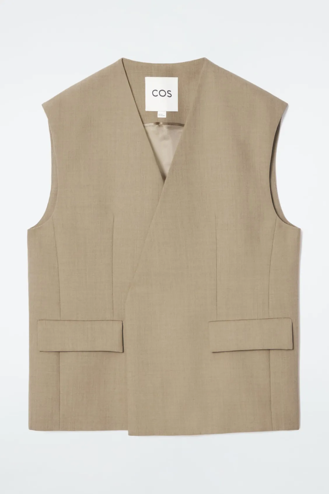COS LONGLINE WOOL-BLEND TWILL VEST-Women Vests & Tailoring | Tops
