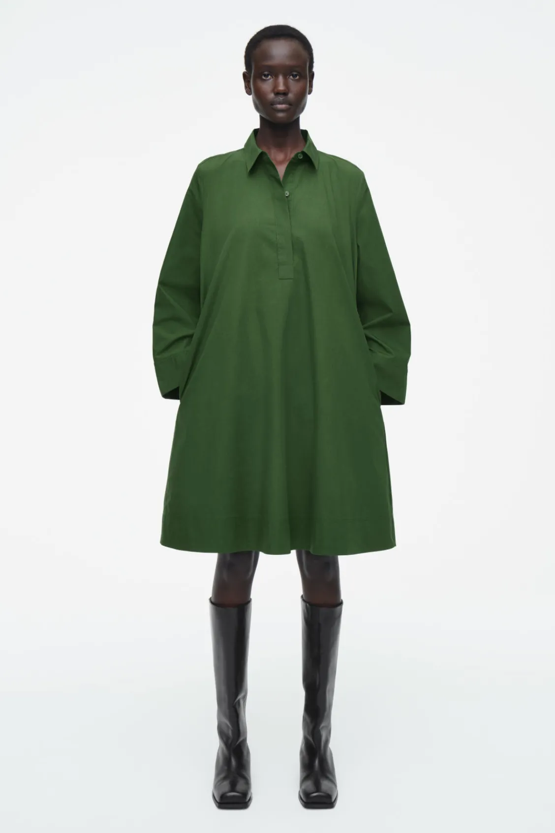 COS LONG-SLEEVED A-LINE SHIRT DRESS-Women Dresses & Jumpsuits