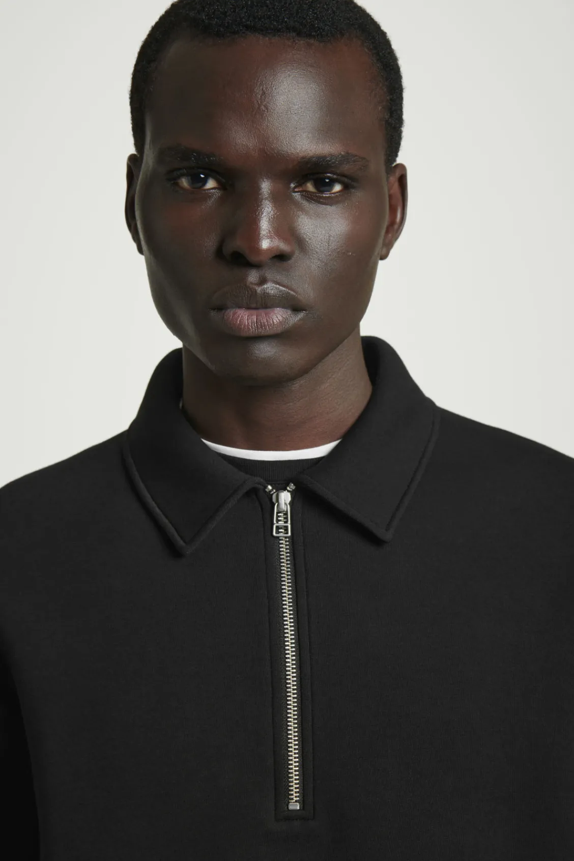 COS LONG-SLEEVED HALF-ZIP POLO SHIRT- Polo Shirts