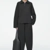 COS MERINO WOOL BARREL-LEG TROUSERS-Women Pants | Sweaters & Cardigans