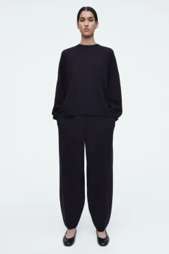 COS MERINO WOOL BARREL-LEG TROUSERS-Women Pants | Sweaters & Cardigans