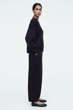 COS MERINO WOOL BARREL-LEG TROUSERS-Women Pants | Sweaters & Cardigans