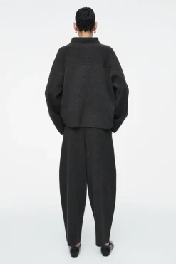 COS MERINO WOOL BARREL-LEG TROUSERS-Women Pants | Sweaters & Cardigans