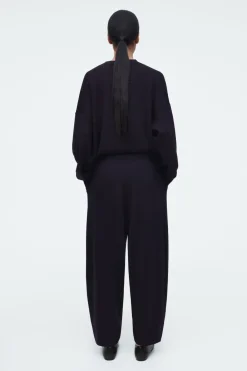 COS MERINO WOOL BARREL-LEG TROUSERS-Women Pants | Sweaters & Cardigans