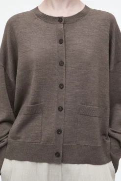 COS MERINO WOOL CREW-NECK CARDIGAN-Women Sweaters & Cardigans