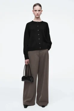COS MERINO WOOL CREW-NECK CARDIGAN-Women Sweaters & Cardigans